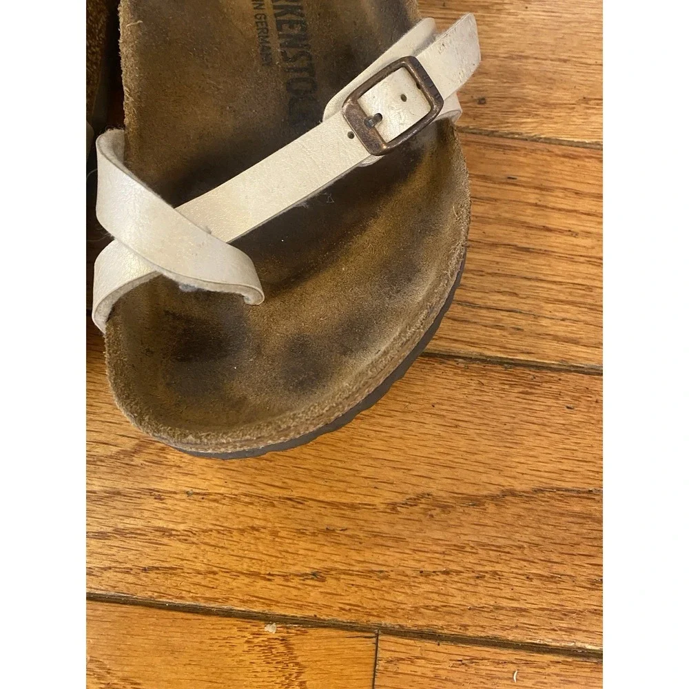 Birkenstock Mayori Slide Sandal Leather Size 38 White